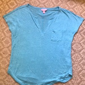 Lilly Pulitzer Linen T-Shirt EUC Size XS